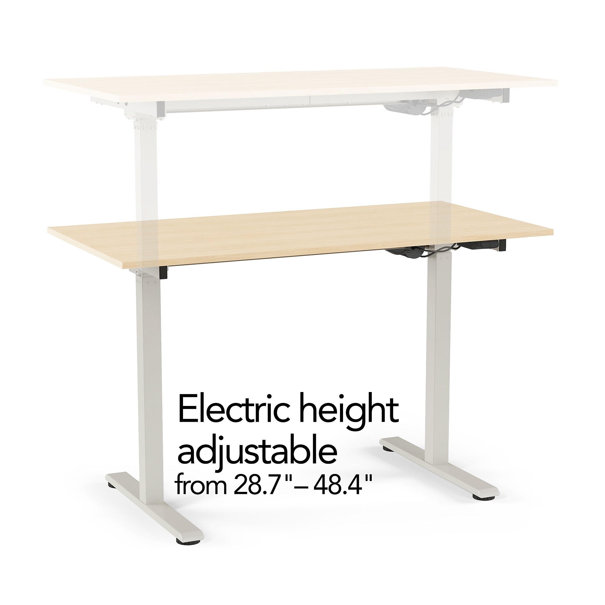 Union & Scale Essentials 47.2″W Electric Rectangular Adjustable Standing Desk, Natural (UN60415-CC) Sansujyuku sansujyuku.com
