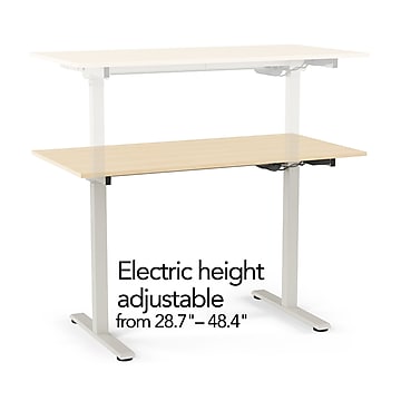 Union & Scale™ Essentials 29"-48"H Adjustable Standing Desk, Beigewood (UN60415-CC)