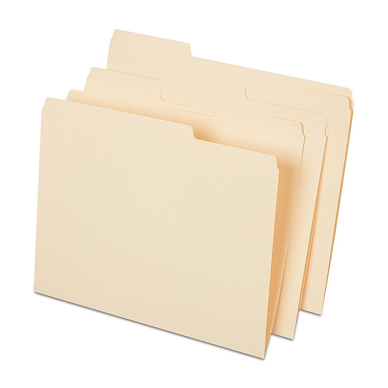 Staples File Folder, 1/3-Cut Tab, Letter Size, Manila, 250/Box (45443-US) image 1