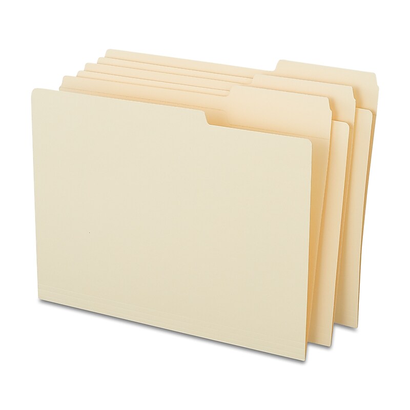 Staples Heavyweight File Foldes, 1/3-Cut Tab, Letter Size, Manila, 12/Pack (WPT20537) image 1