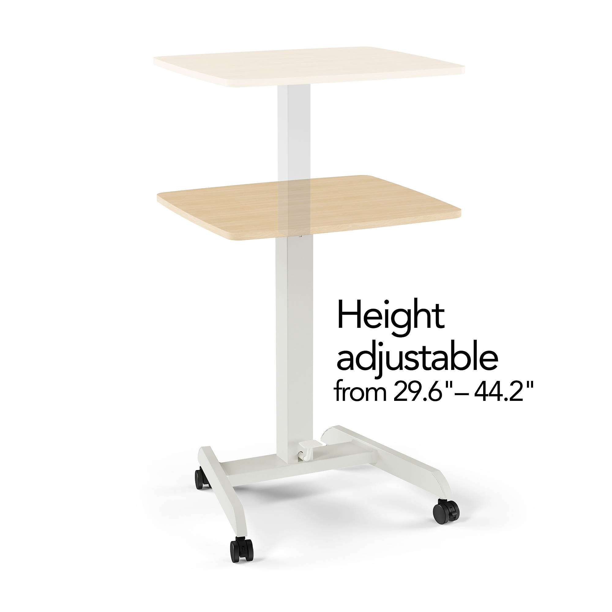 Union & Scale Essentials 24″ Adjustable Mobile Standing Desk, Natural, Compact Sit-Stand Workstation on Wheels Sansujyuku sansujyuku.com