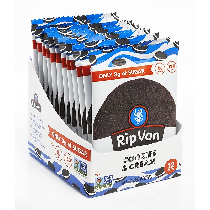 Rip Van Wafels Cookies and Cream Stroopwafels, 1.16 oz., 12 Packs/Box, 12/Box (RVW00388) image 1