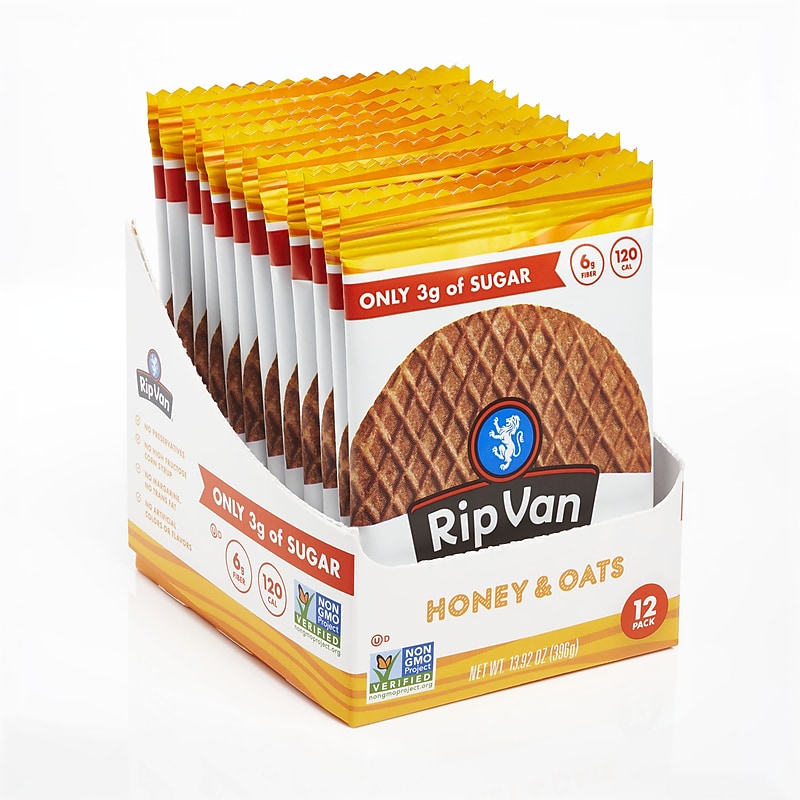 Rip Van Wafels Honey and Oats Stroopwafels, 1.16 oz., 12 Packs/Box, 12/Box (RVW00336) image 1