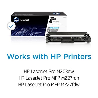 HP 30A Black Standard Yield Toner Cartridge, print up to 1600 pages
