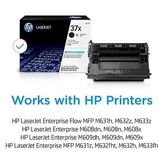 HP 37X Black High Yield Toner Cartridge (CF237X), print up to 25000 pages