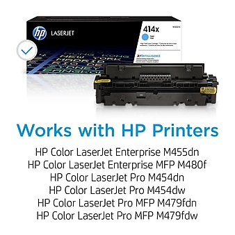HP 414X Cyan High Yield Toner Cartridge (W2021X), print up to 6000 pages