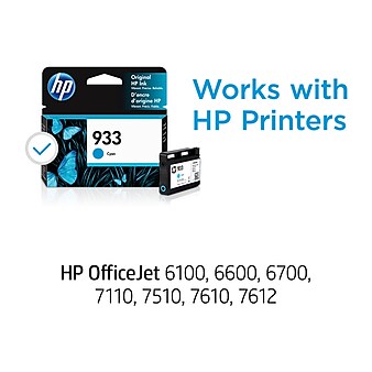 HP 933 Cyan Standard Yield Ink Cartridge (CN058AN#140)