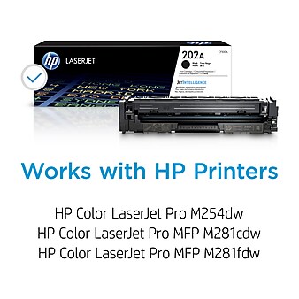 HP 202A Black Standard Yield Toner Cartridge (CF500A), print up to 1400 pages