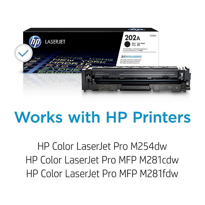 HP 202A Black Standard Yield Toner Cartridge, Print Up to