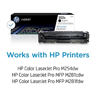 HP 202X Black High Yield Toner Cartridge (CF500X), print up to 3200 pages