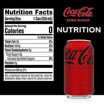 Coca-Cola Zero Sugar Diet Cola Soda, 12 Oz., 24/Carton (00049000042559)