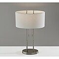 Adesso® Duet Incandescent 27"H Table Lamp, Brushed Steel/Ivory (4015-22)