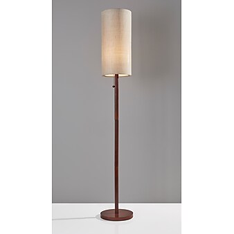 Adesso® Hamptons 65"H Floor Lamp, Walnut with Beige Fabric Shade (3338-15)