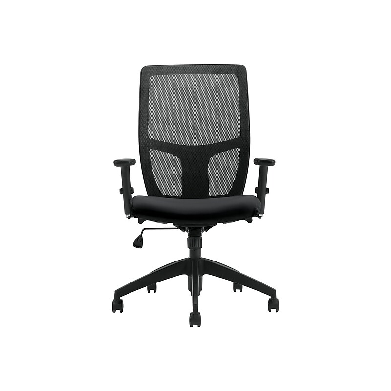 Offices To go Mesh Back Luxhide Task Chair, Black (OTG3191BL20) image 1