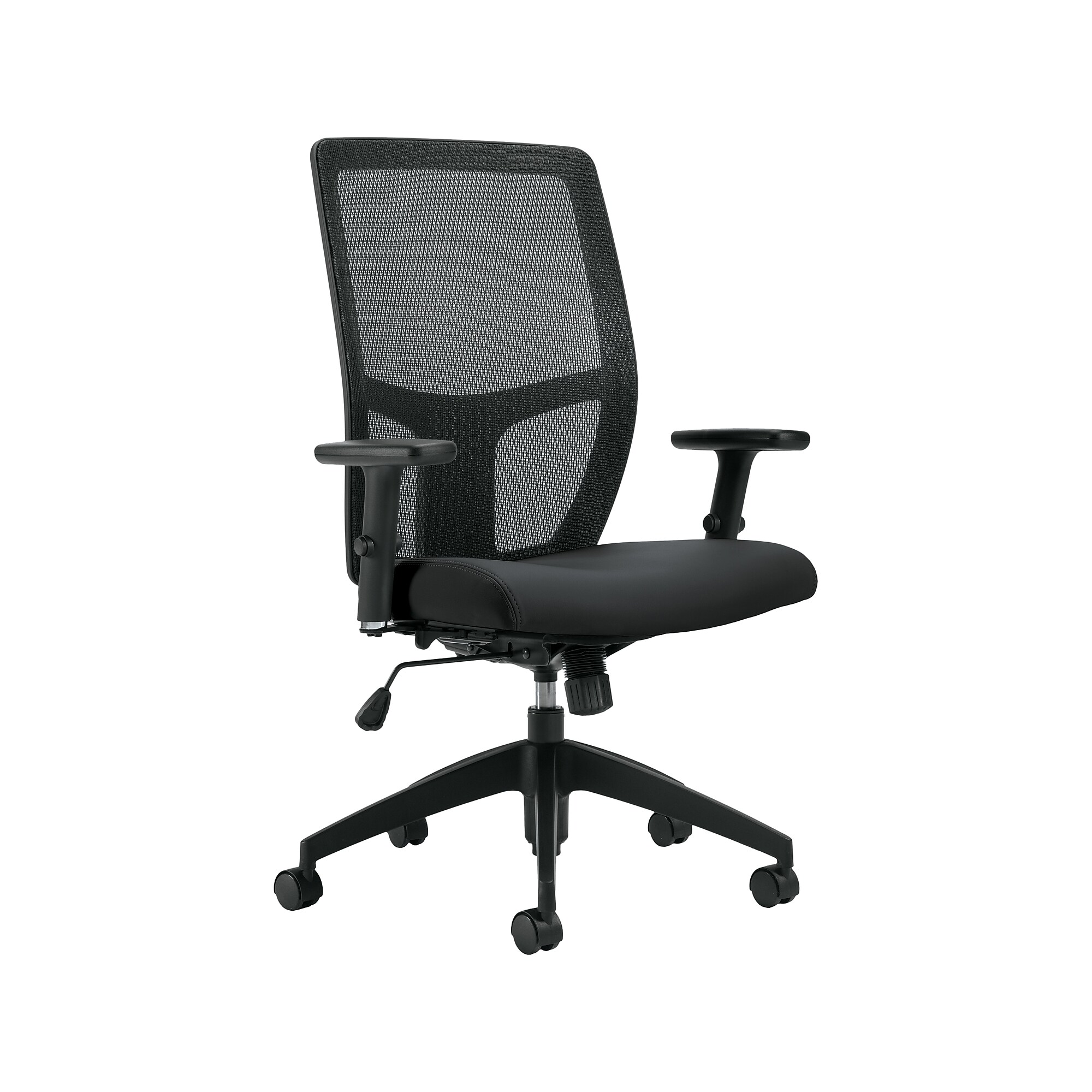 Offices To go Mesh Back Luxhide Task Chair, Black (OTG3191BL20) Sansujyuku sansujyuku.com