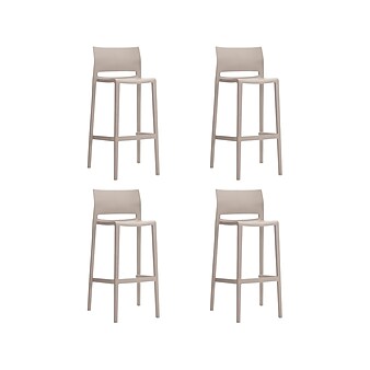 Global Bakhita Polymer Armless Bar Stool, Sandbar, 4/Carton (6754SAN)