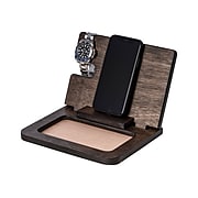 Bey-Berk Wood Docking Station with Valet, Brown (BB712GRY)