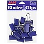 JAM Paper Colorful Binder Clips, Medium,  5/8" Capacity, Purple, 15/Pack (339BCPU)~#|#~sp100189009_sc7