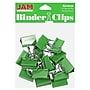 JAM Paper Colored Binder Clips, Medium,  5/8" Capacity, Green, 15/Pack (339BCGR)~#|#~sp100189014_sc7