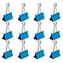 JAM Paper Colorful Large Binder Clips, 1" Capacity, Blue, 12 Clips/Pack (340BCBU)~#|#~sp100189015_sc7