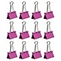 JAM Paper Large Binder Clips, 1" Capacity, Pink, 12 Clips/Pack (340BCPI)~#|#~sp100189030_sc7
