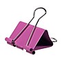 JAM Paper Large Binder Clips, 1" Capacity, Pink, 12 Clips/Pack (340BCPI)~#|#~sp100189033_sc7