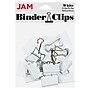 JAM Paper Colorful Binder Clips, Medium,  5/8" Capacity, White, 15/Pack (339BCWH)~#|#~sp100189037_sc7