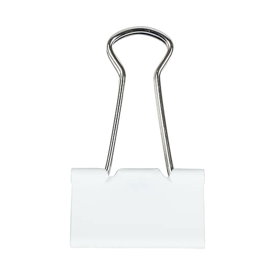 JAM Paper Colorful Binder Clips, Medium, 5/8" Capacity, White, 15/Pack (339BCWH)~#|#~sp100189038_sc7