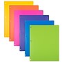 JAM Paper Heavy Duty 3-Hole Punched Plastic 2-Pocket Folders, Multicolored, Assorted Fashion Colors, 6/Pack (383HHPFassrt)~#|#~sp100189063_sc7