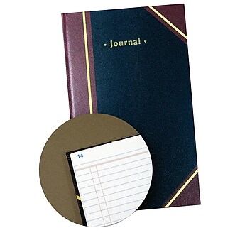 Staples Hard Journal, 7.25"W x 11.75"H, Black/Burgundy (217687)