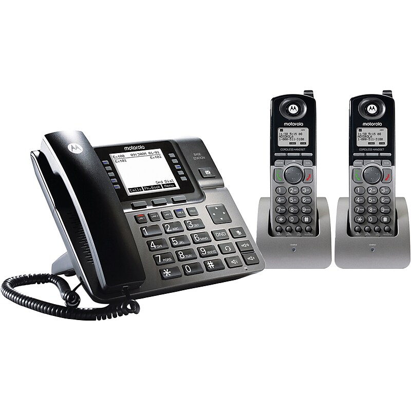 Motorola 4-Line Corded/Cordless Phone Bundle, Gray/Black (ML1002H) image 1