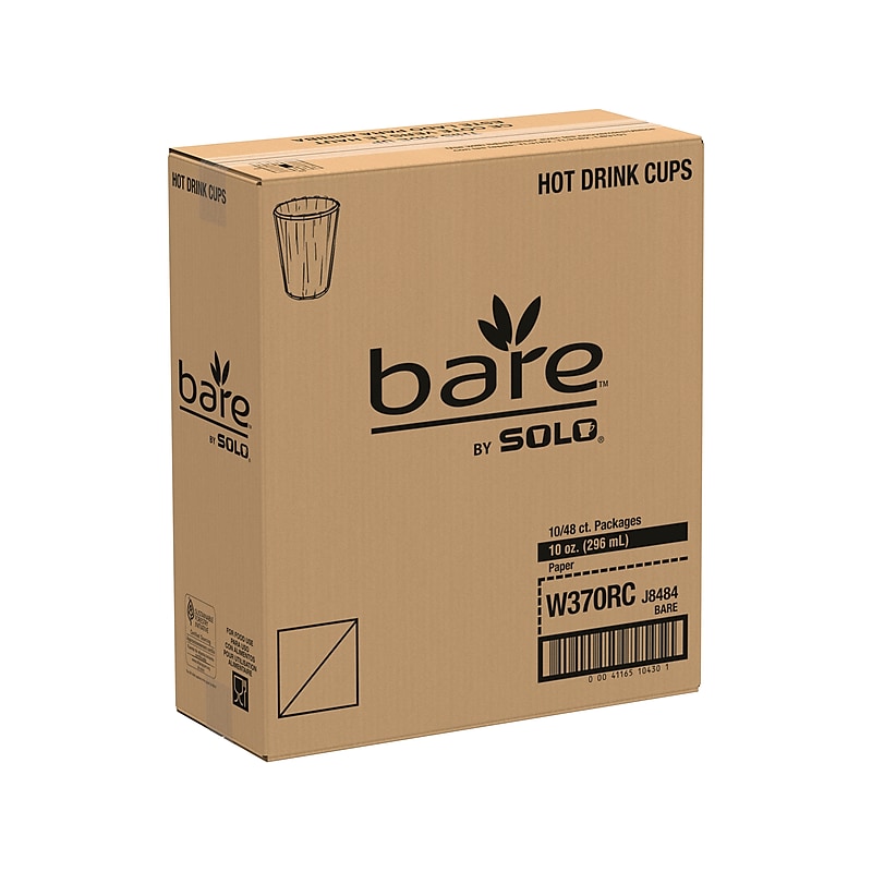 Dart Bare by Solo Eco-Forward Paper Hot Cups, 10 Oz., Multicolor, 480/Carton (W370RC-J8484) image 1