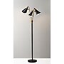 Adesso® Nadine 66"H Matte Black and Antique Brass 3-Arm Floor Lamp with Matte Black Cone Shades (3249-01)~#|#~sp100563316_sc7