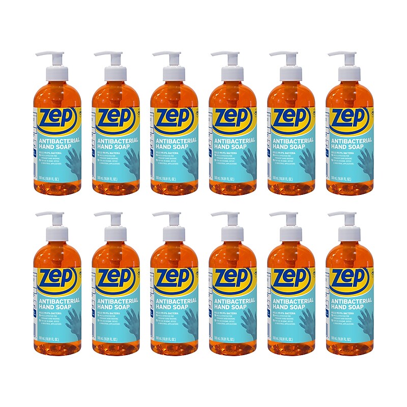 Zep Antibacterial Liquid Hand Soap, Fresh/Clean, 17 Oz., 12/Carton (R46101CT) image 1