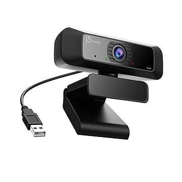 J5create USB 360° Rotation & 1080P HD Webcam, Black (JVCU100)