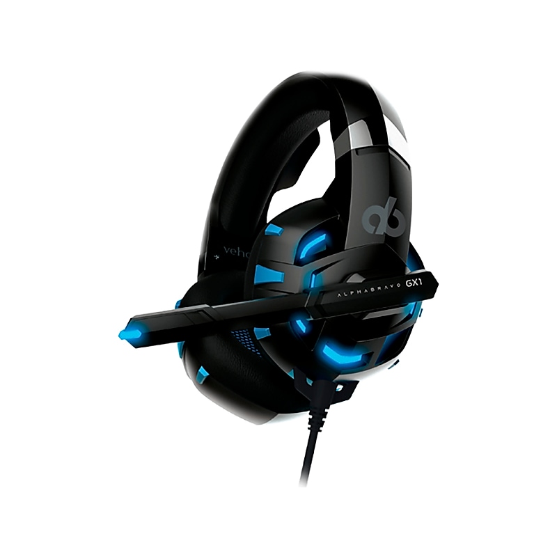 Veho Alpha Bravo GX-1 VAB-001-GX1 Wired Over-the-Ear Gaming Headset, Black/Blue image 1