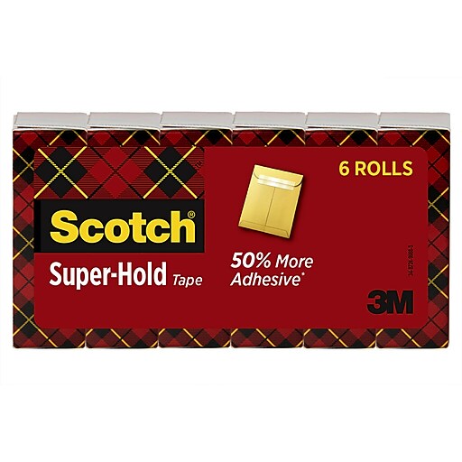 700S3 3/4 in x 800 in Pack of 2 Scotch Super-Hold Tape 3 Rolls 1 in Core 