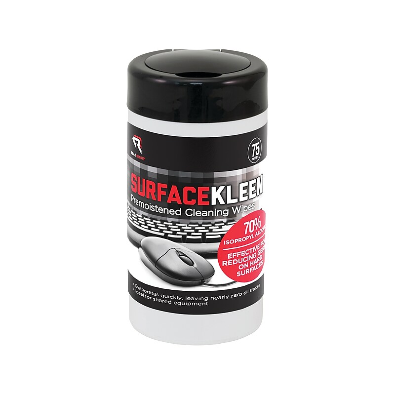 Read Right SurfaceKleen Premoistened Cleaning Wipes, 6.38" x 5.4", Unscented, 75/Pack (RR15111) image 1