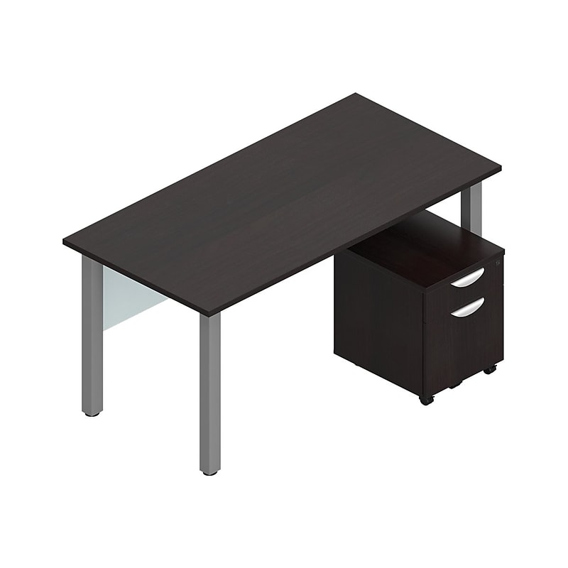 Offices To Go Superior 60" Workstation Desk Bundle, American Espresso (TDOTG19-AEL) image 1