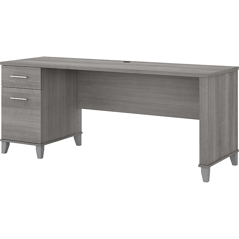 Bush Furniture Somerset 72"W Office Desk with Drawers, Platinum Gray (WC81272) image 1