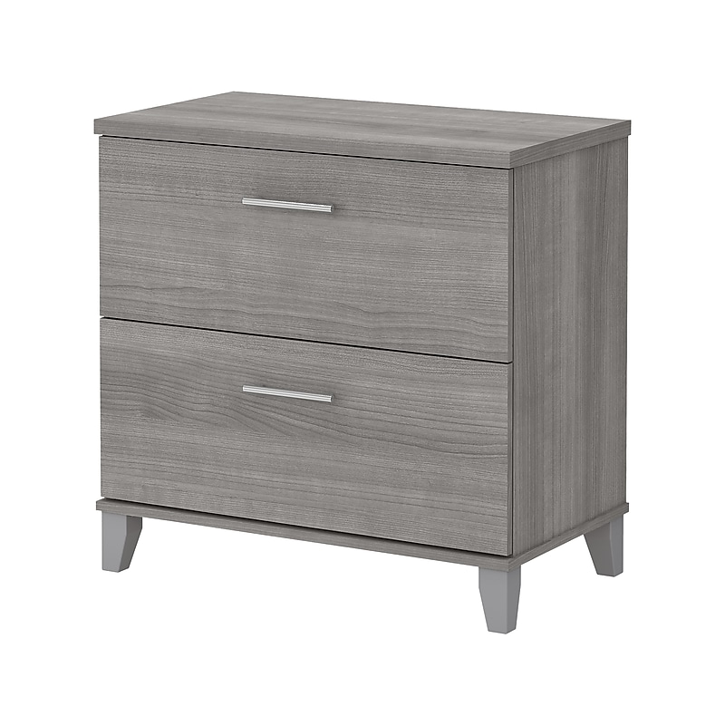 Bush Furniture Somerset 2-Drawer Lateral File Cabinet, Letter/Legal, Platinum Gray, 30" (WC81280) image 1