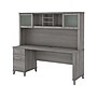 Bush Furniture Somerset 72"W Office Desk with Drawers and Hutch, Platinum Gray (SET018PG)~#|#~sp101211541_sc7