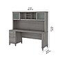Bush Furniture Somerset 72"W Office Desk with Drawers and Hutch, Platinum Gray (SET018PG)~#|#~sp101211545_sc7