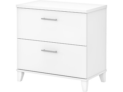 Bush Furniture Somerset 2-Drawer Lateral File Cabinet, Letter/Legal Size, 30"W, White (WC81980)