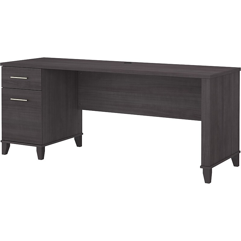 Bush Furniture Somerset 72"W Office Desk with Drawers, Storm Gray (WC81572) image 1