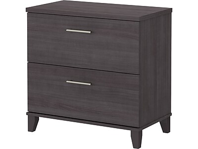 Bush Furniture Somerset 2-Drawer Lateral File Cabinet, 29" x 30", Letter/Legal, Storm Gray (WC81580)