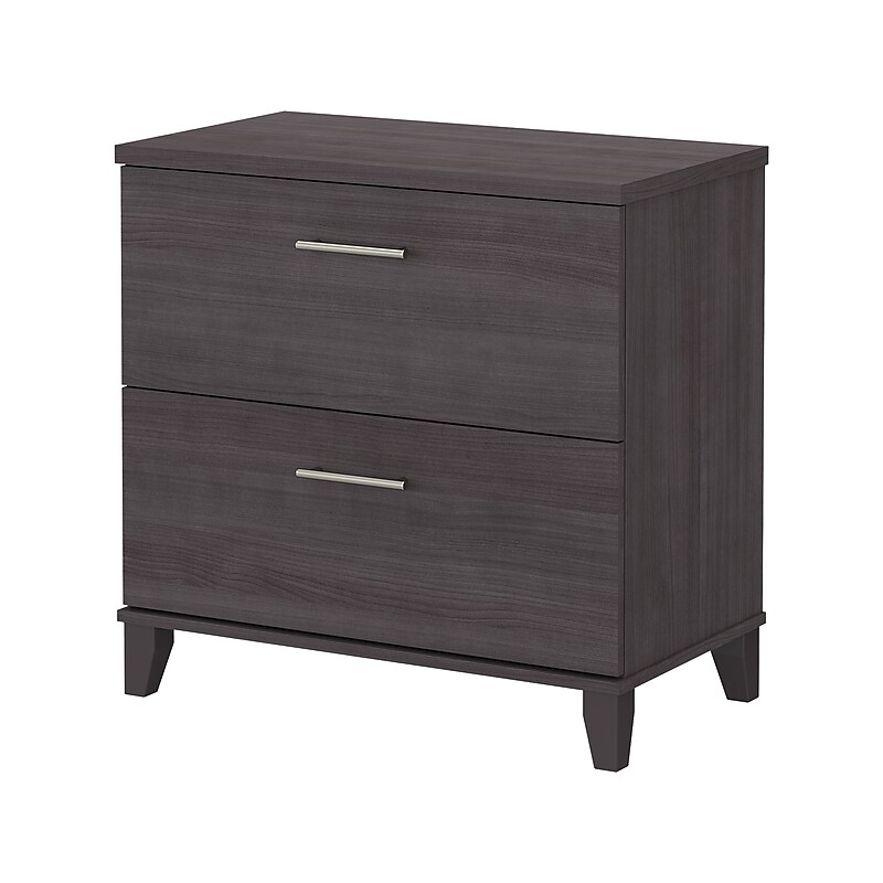 Bush Furniture Somerset 2-Drawer Lateral File Cabinet, 29" x 30", Letter/Legal, Storm Gray (WC81580) image 1