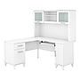 Bush Furniture Somerset 60"W L Shaped Desk with Hutch, White (SET002WH)~#|#~sp101211857_sc7