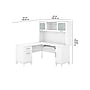 Bush Furniture Somerset 60"W L Shaped Desk with Hutch, White (SET002WH)~#|#~sp101211861_sc7