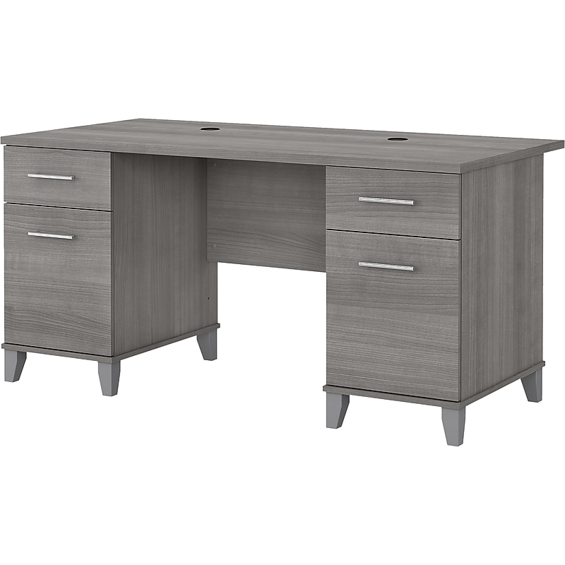 Bush Furniture Somerset 60"W Office Desk with Drawers, Platinum Gray (WC81228K) image 1